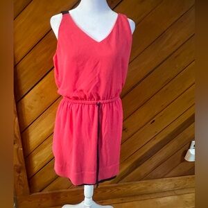 Coral Pink and Navy Dress